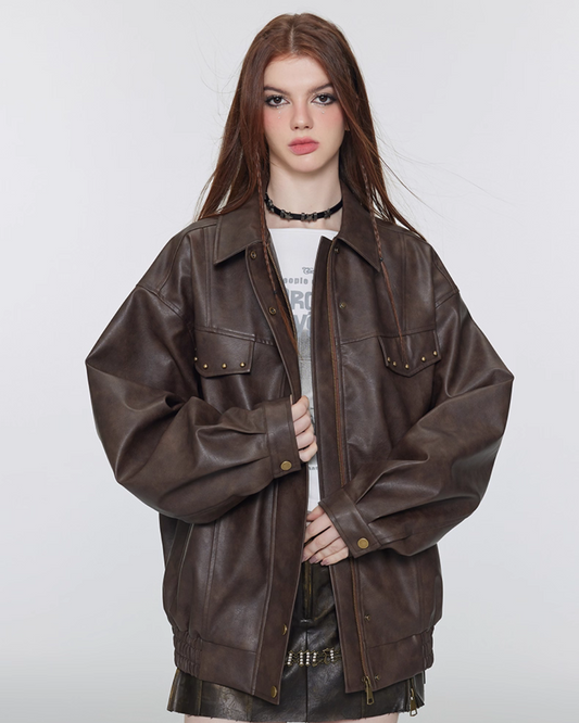 Vintage Leather Work Jacket VSE0065