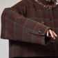Retro Plaid Collarless Jacket / Mini Skirt SUY0019