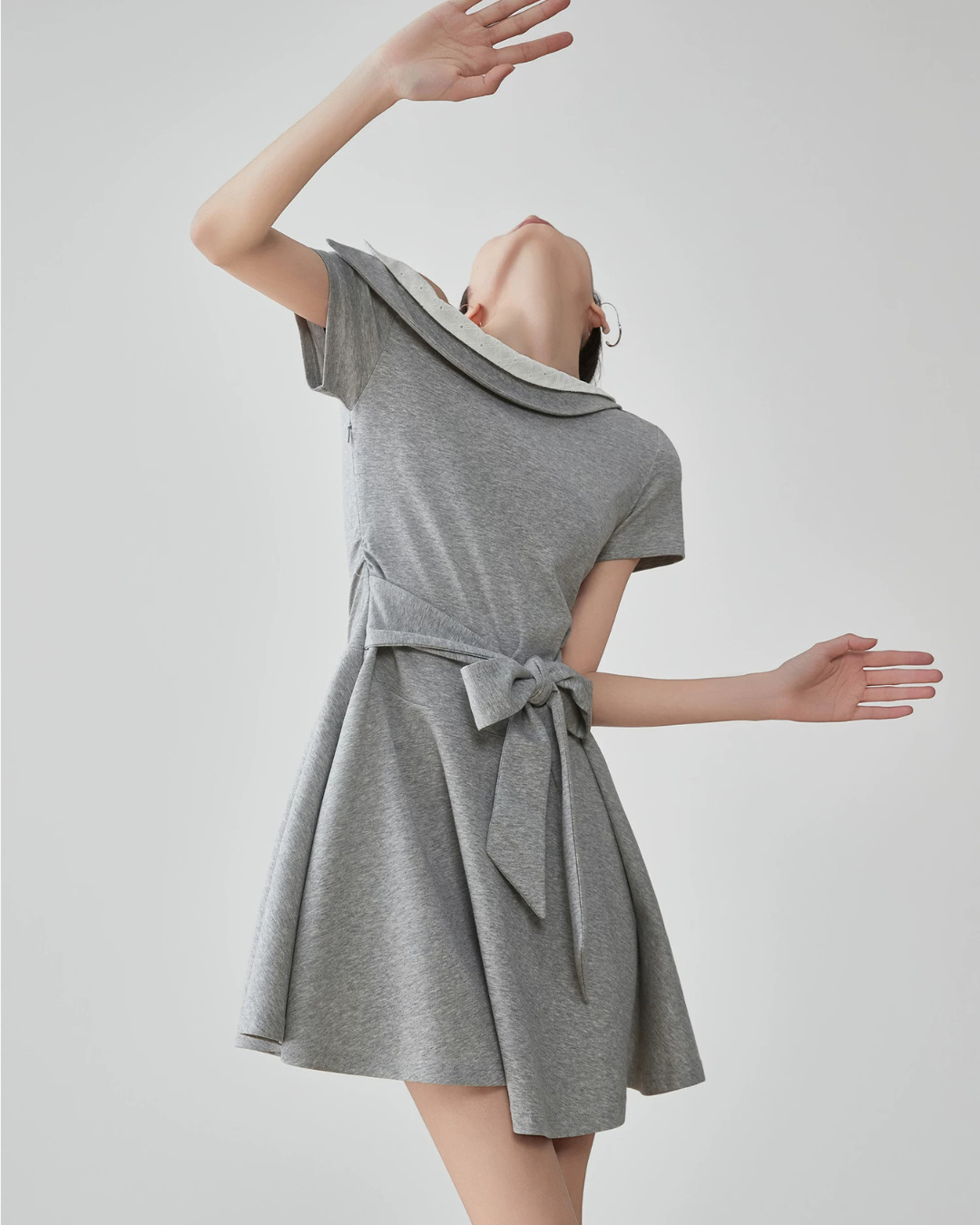 Off-Shoulder Layered Flared Mini Dress FER0277