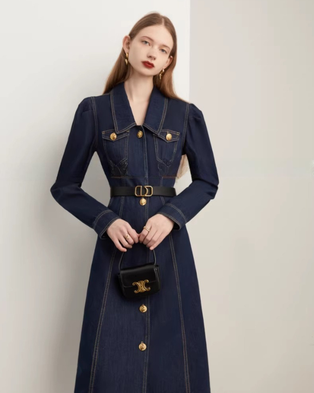 Vintage Slim-Fit Denim Dress DPY0081