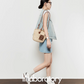 Light Blue Round Neck Denim Vest LLA0451