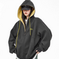 Retro Color Block Zip Hoodie ICM0077