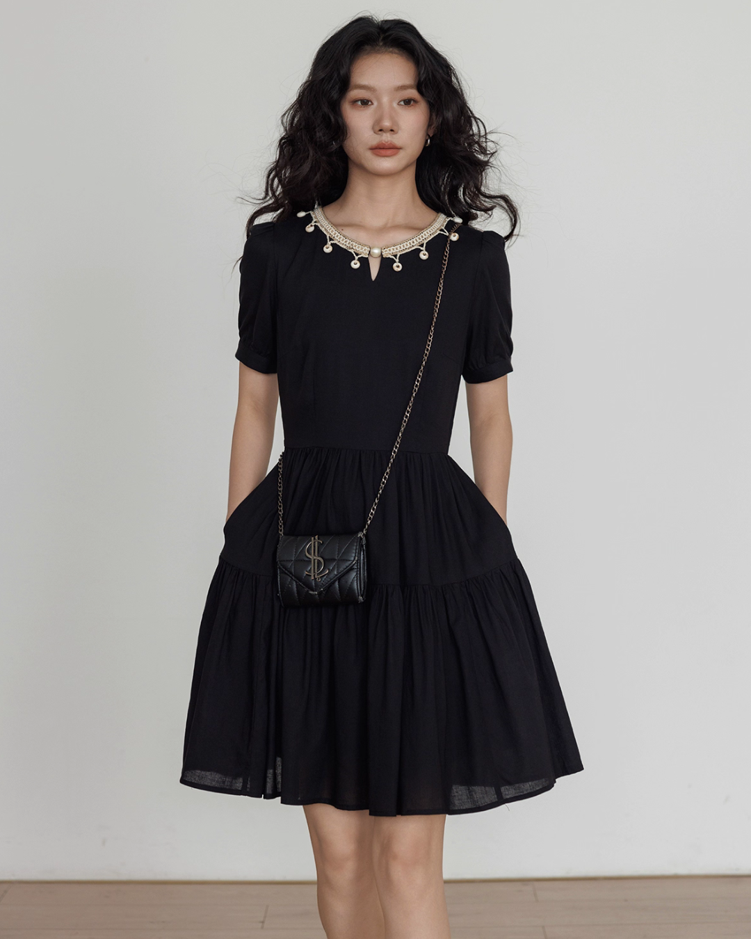 Round Neck Linen Dress VAS0131