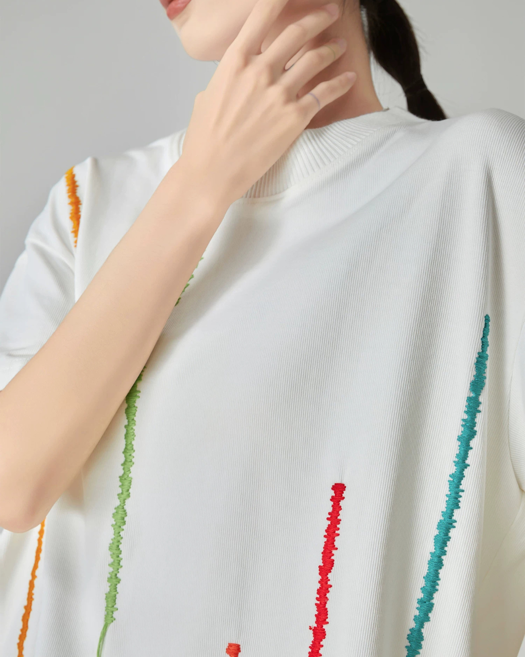 3D Embroidery T-Shirt Dress FER0185