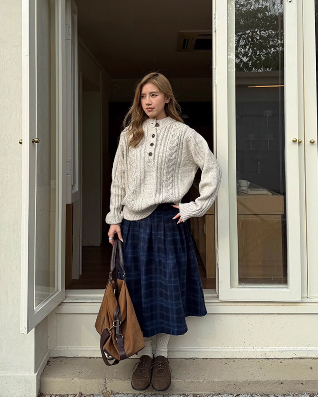 Half-Button Cable Knit CYE0084