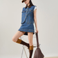 Retro Denim Vest / Denim Mini Skirt FER0079