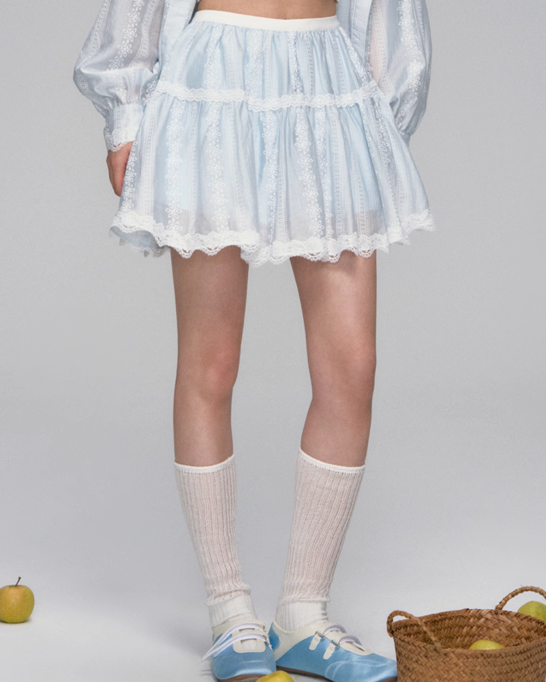 Sheer Windbreaker Jumper / Flare Skirt ASG0045