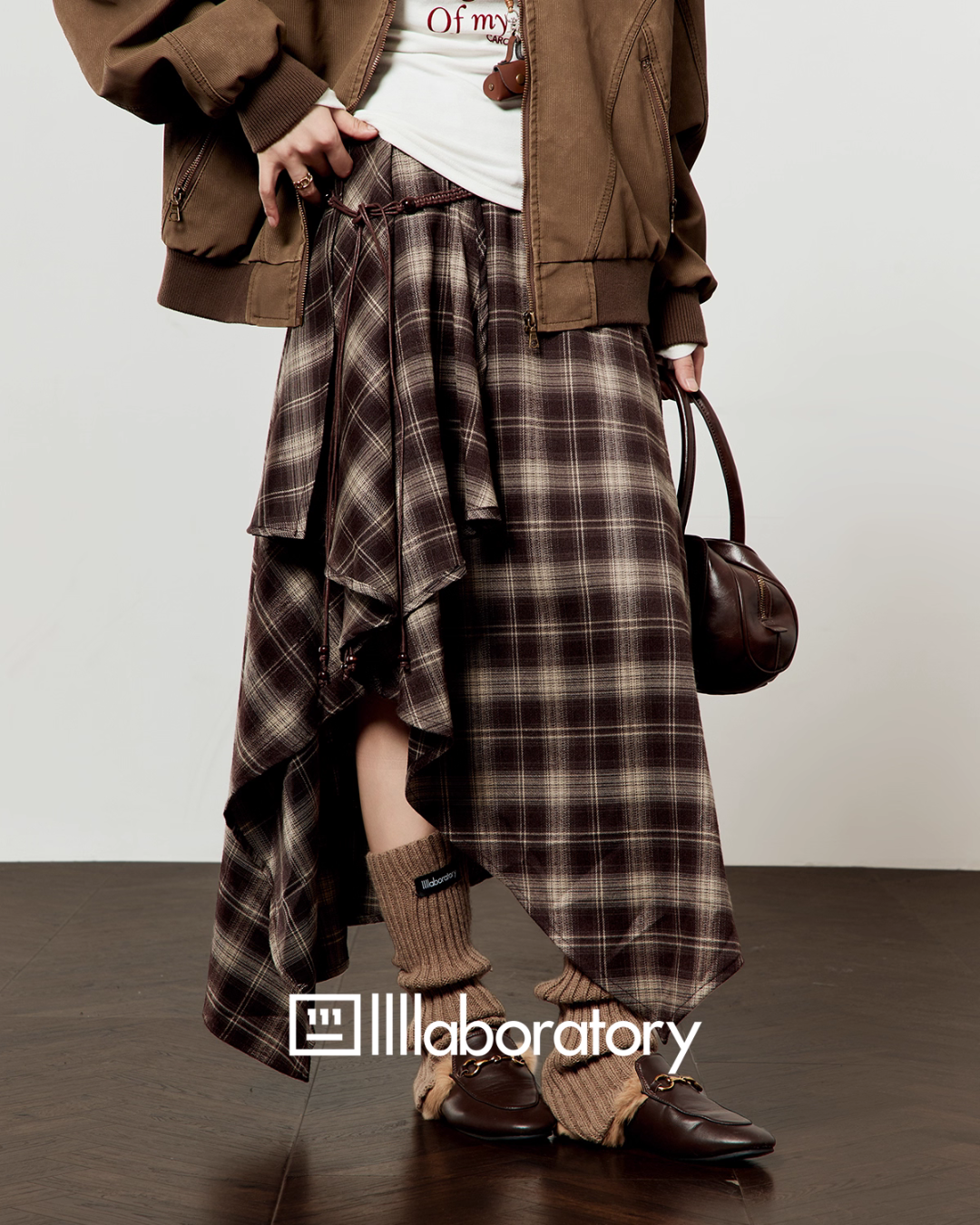 Long-Sleeve Top / Paid Long Skirt / Caramel Blouson  LLA0551