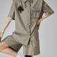 Spade Lace-Up Short-Sleeve Shirt / Shorts FER0088