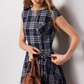 Plaid Short Sleeve Bow Dress BBK0005