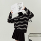 Half Zip Border Top LLA0524