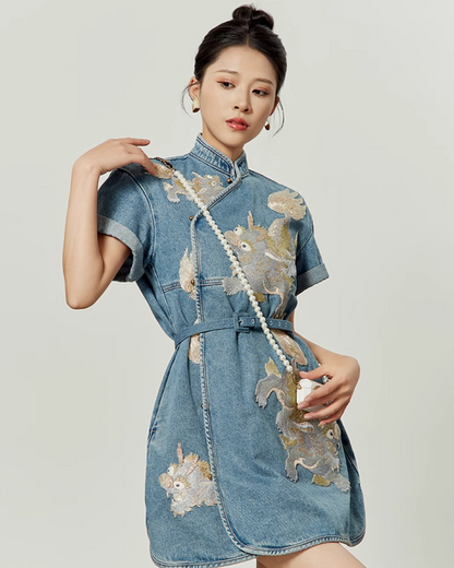 China Denim Fabric Dress LLA0003