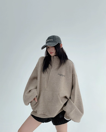 Half-Zip Sweatshirt Top YLS1009