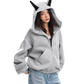 Ear Design Studded Hoodie BGS0022