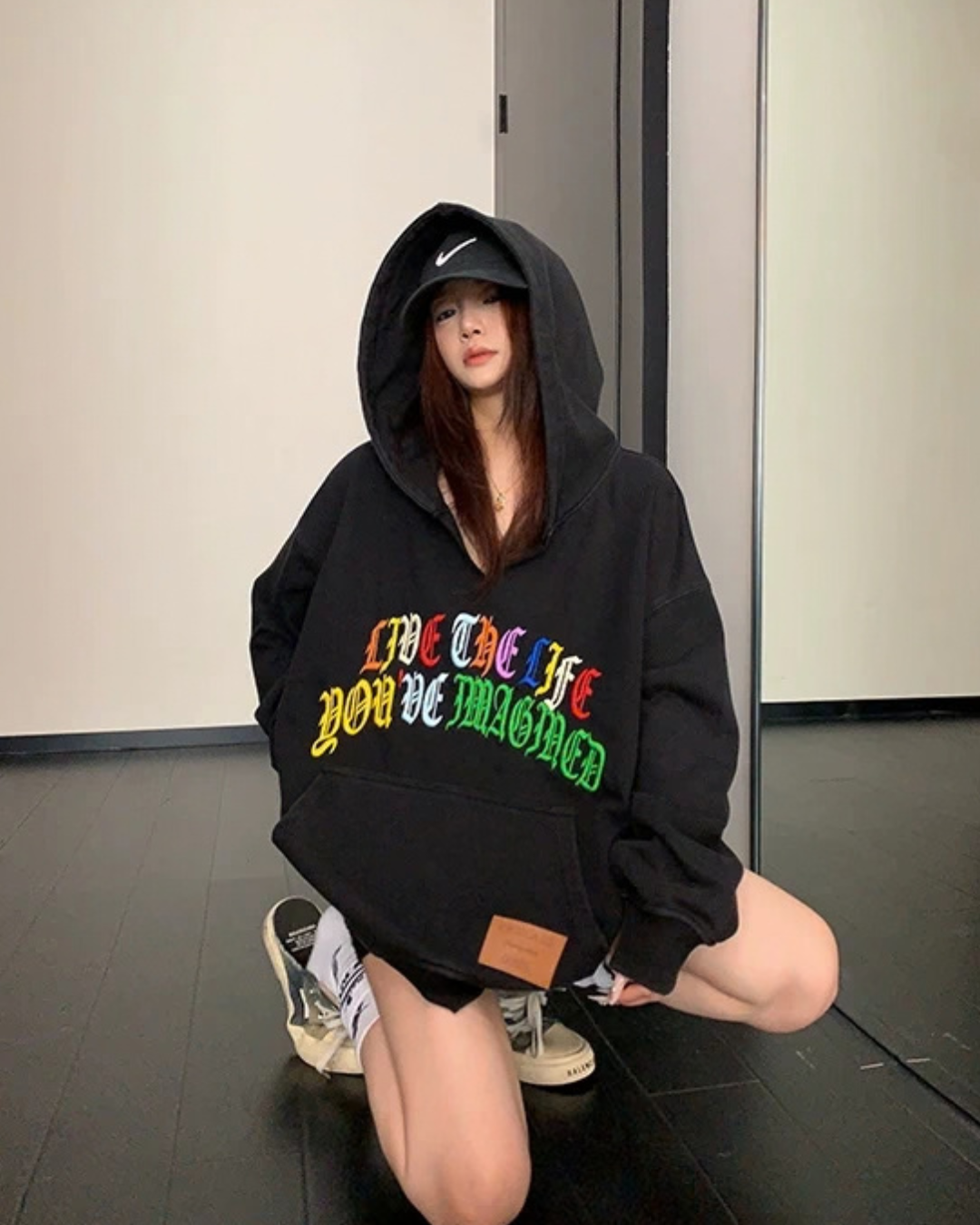 Key Neck Rainbow Logo Sweat Hoodie YLS1058