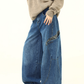 Retro Curve Wide Denim Pants WDZ0030