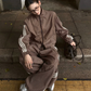 Vintage Plaid Stand Collar Jacket / Casual Pants WWP0017