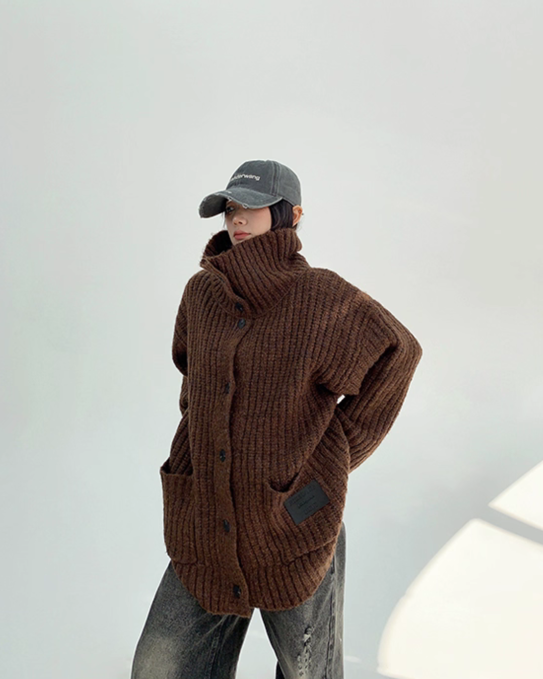 High-Neck Knit Cardigan YLS0946