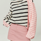 Black Pink Stripe Long Sleeve T-Shirt LLA0001