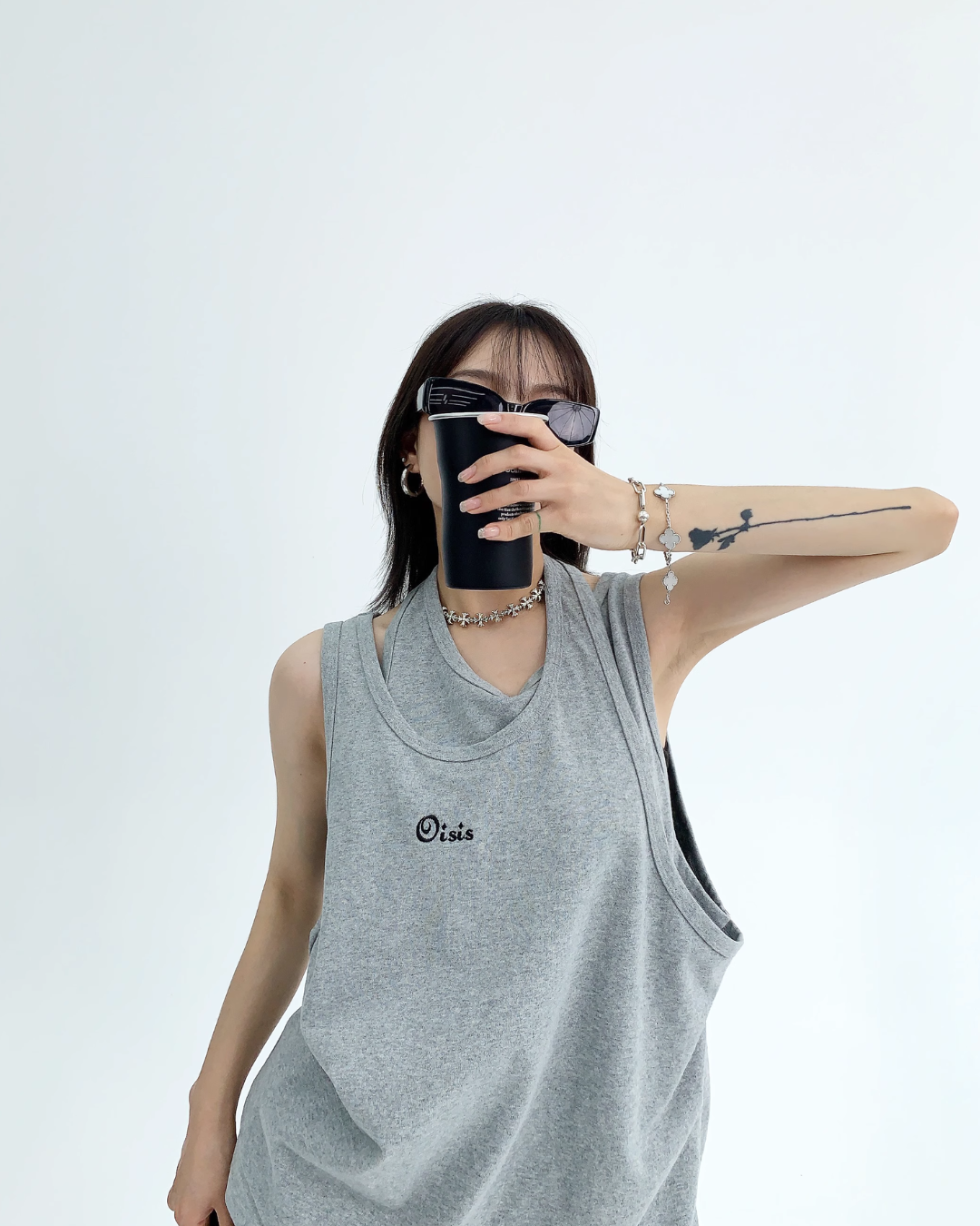 One-Point Logo Loose Tank Top YLS0206