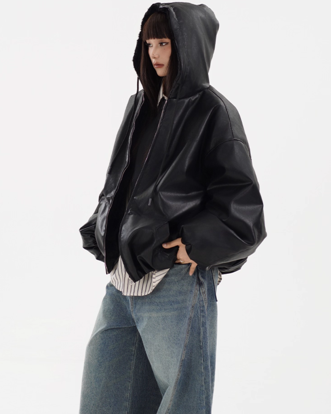 Reversible Leather Boa Jacket  FEC0003