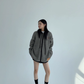 Thin Striped Knit Hoodie YLS1001