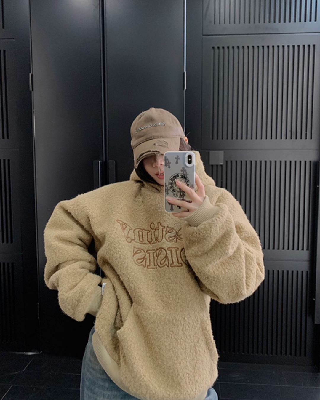 Retro Tweed Pullover Hoodie YLS1013