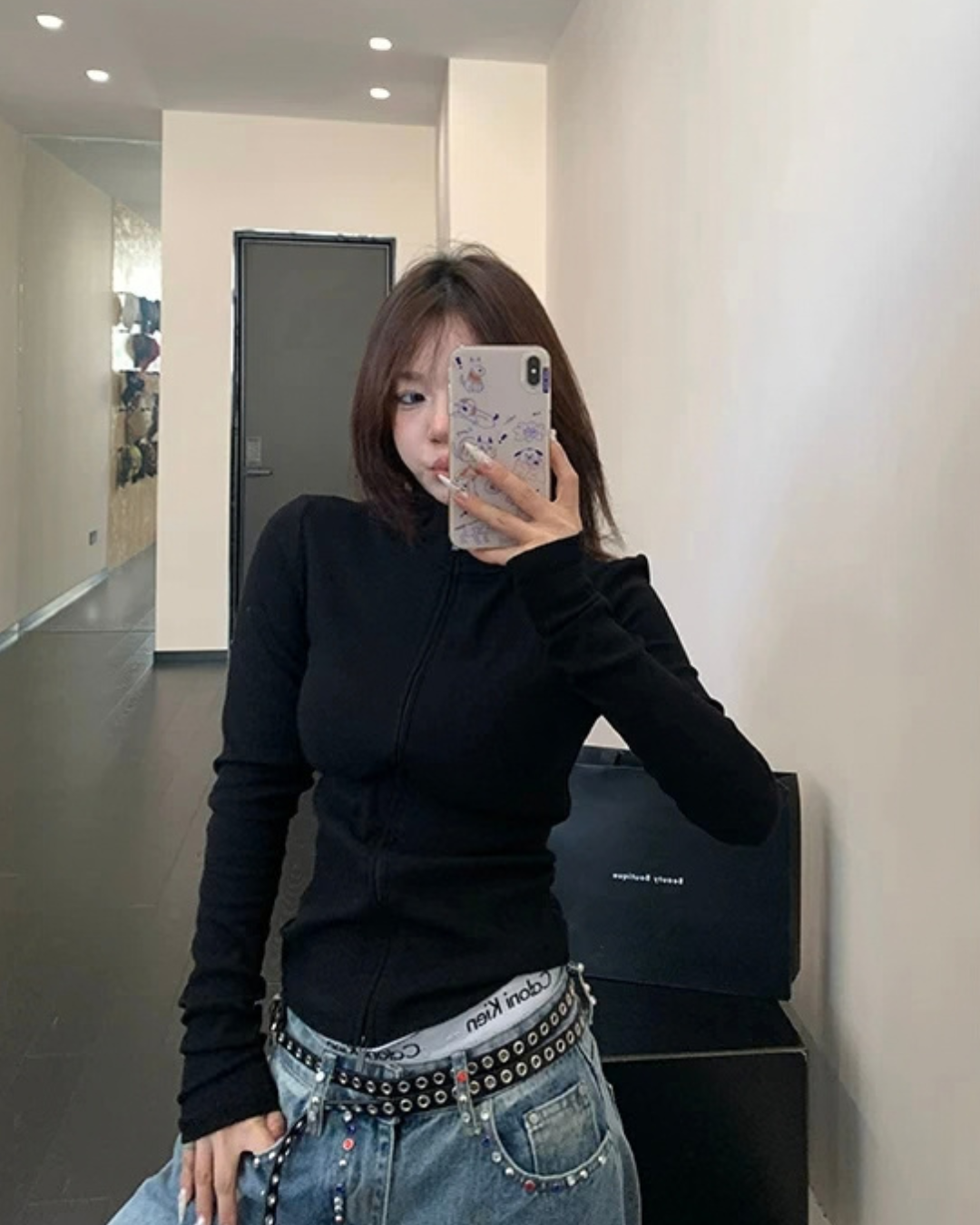 Cropped Slim Zip Jacket YLS1049