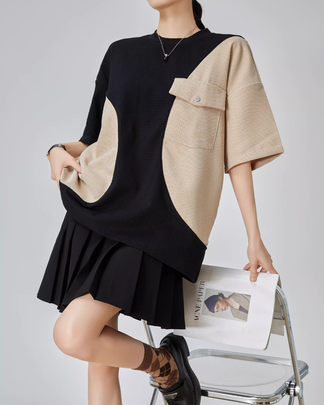 Color Blocking Short Sleeve T-Shirt FER0067