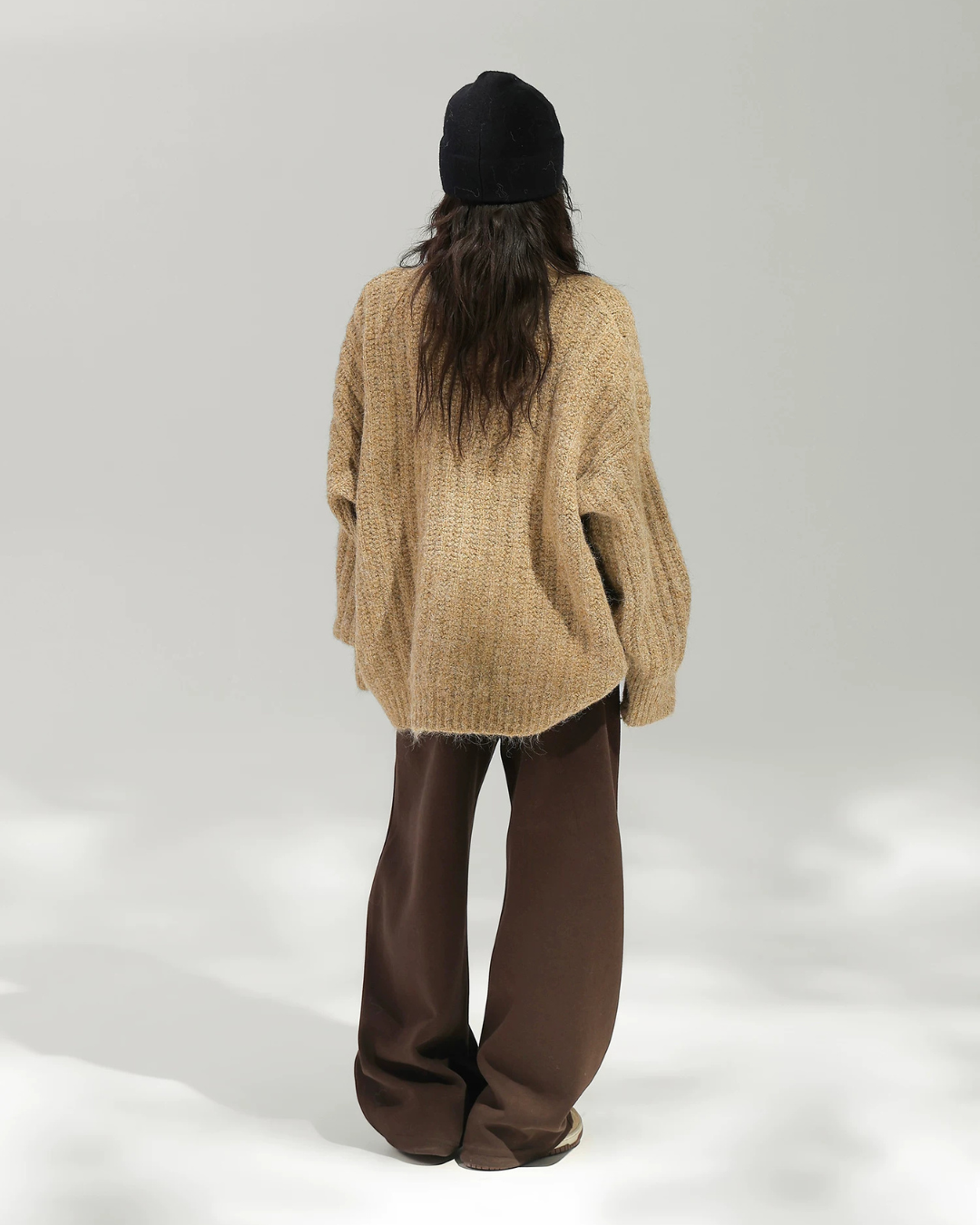 Stand Collar Ribbed Knit Cardigan ACS0392