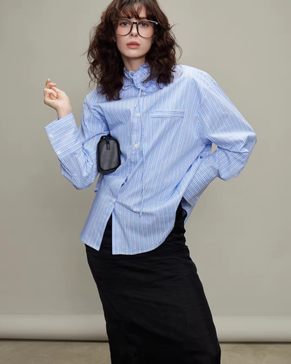 Rose Stripe Loose Shirt TEO0011