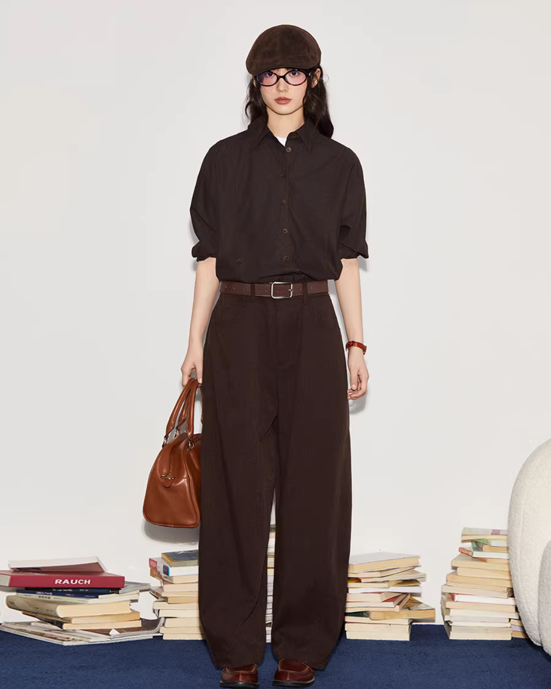 Vintage Brushed Two-Way Shirt / Pleated Lace Skirt BBK0006