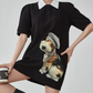Dog Graphic Polo Dress FER0202