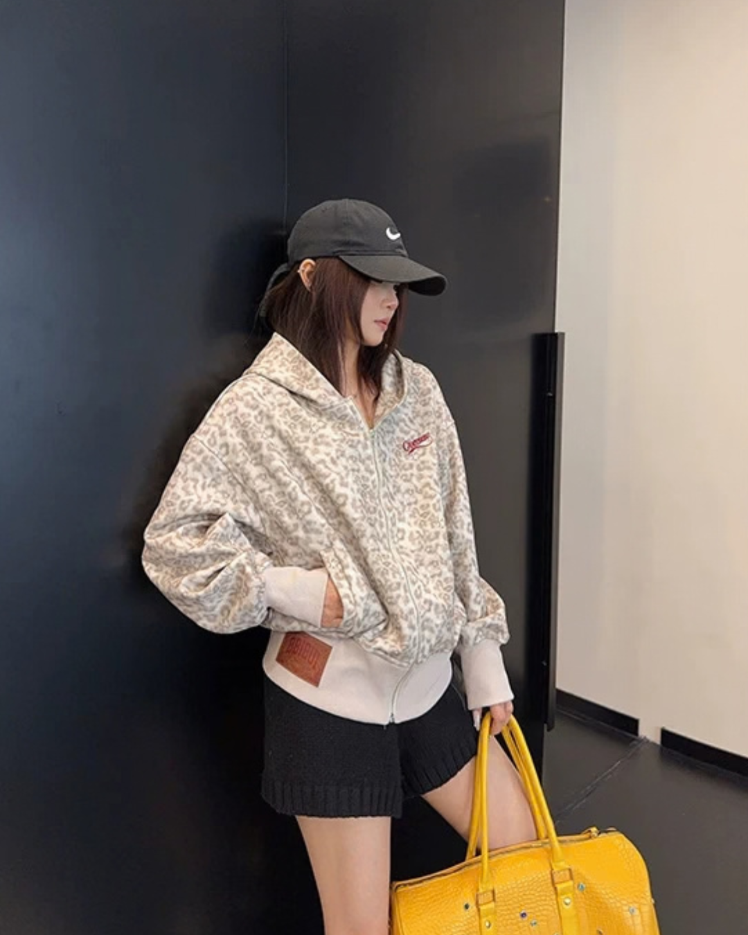 Leopard Print Zip Hoodie YLS1048