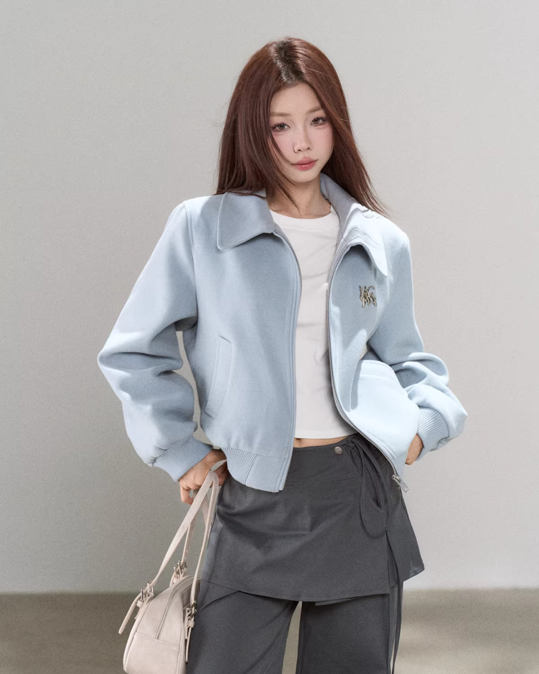 Casual Loose Short Jacket/Crew Neck Short-Sleeve T-Shirt WDB0028