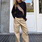 Straight Loose Button Work Pants CYE0019