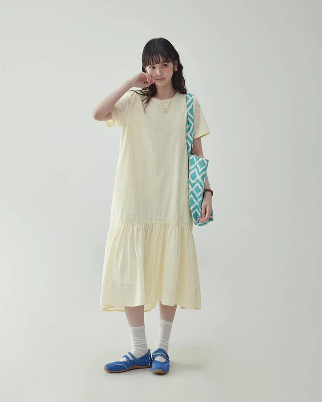 Round Neck Flare Long Dress AMU0030