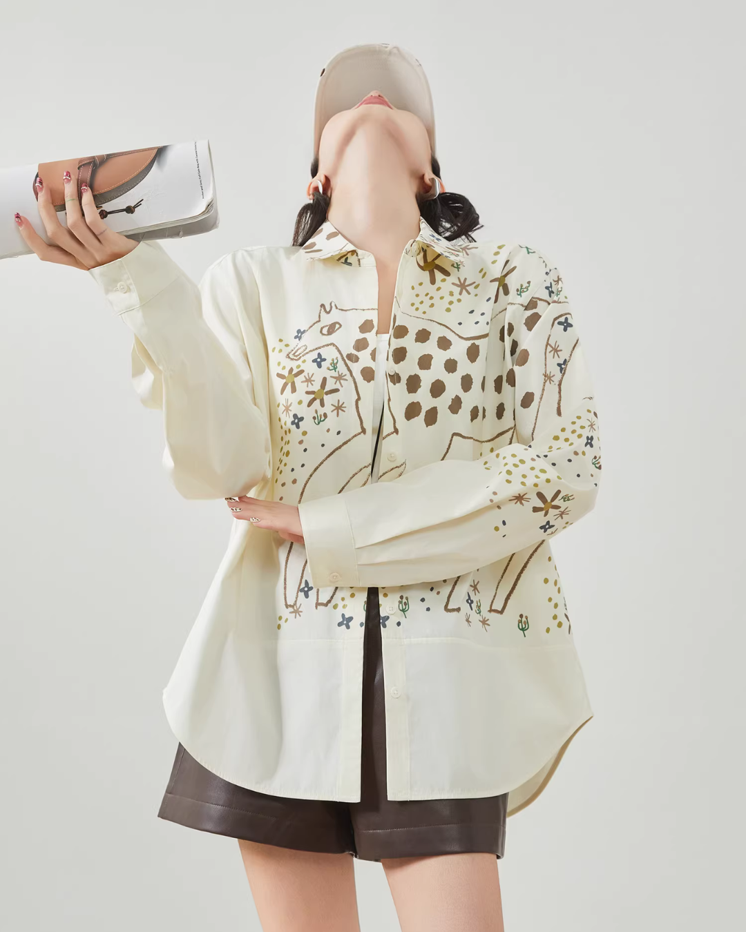 Pony Print Long-Sleeve Shirt FER0095