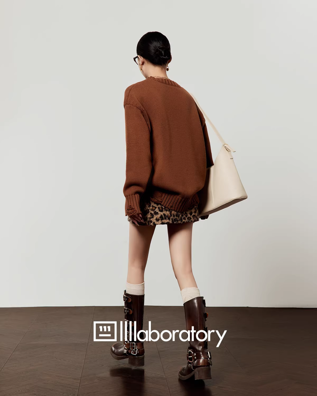 Tiger Print Knit Top / Leopard Mini Skirt LLA0632