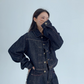 Dark Blue Denim Jacket / Wide Denim Pants YLS0912