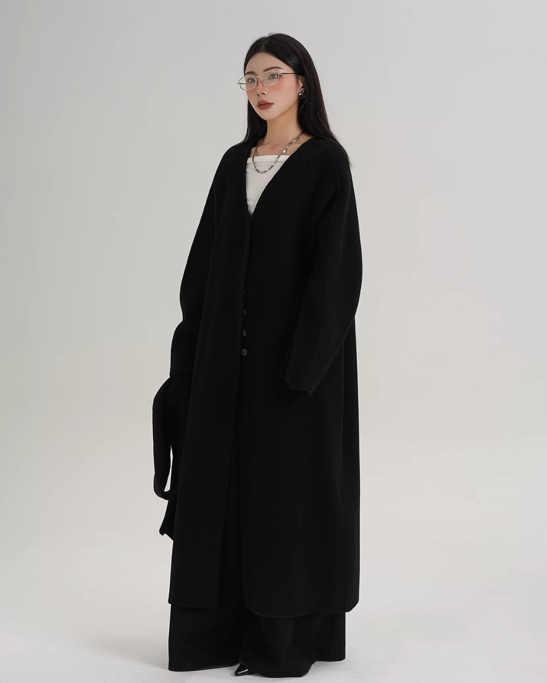 Scarf Long Wool Coat SRS0408