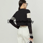 Black & White Striped Knit Sweater LLA0253