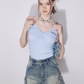 Drawstring Front Crop Cami Tops ZZF0225