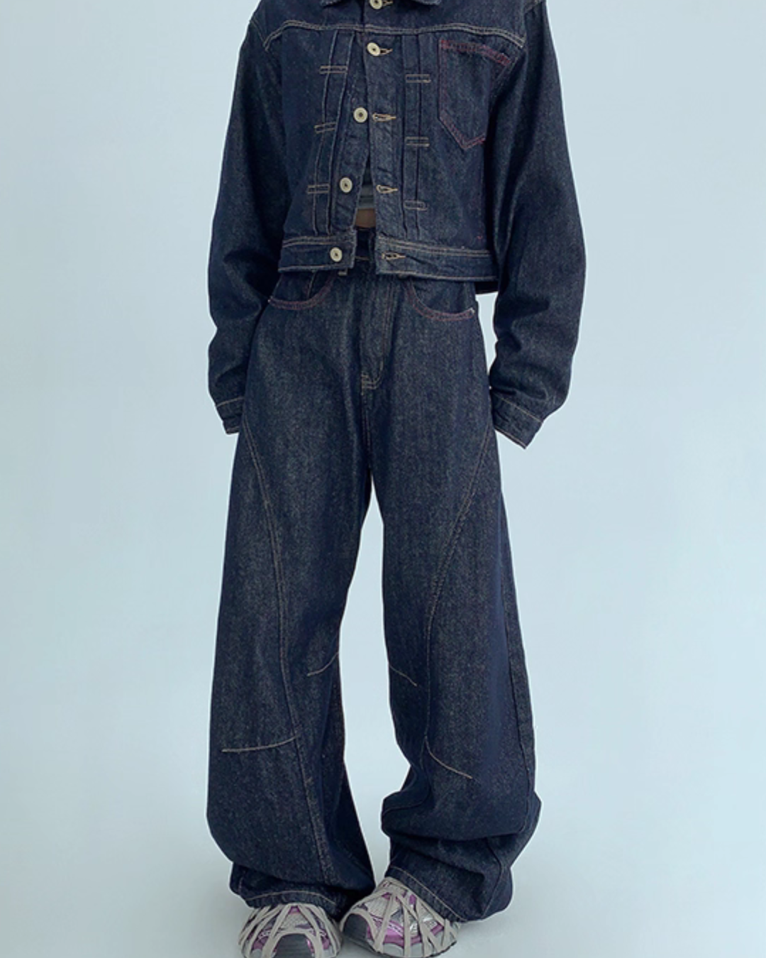 Dark Blue Wide Denim Pants YLS0904