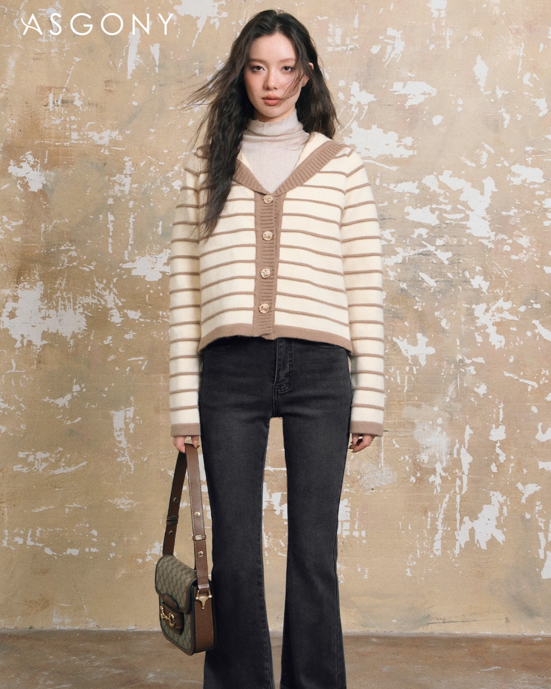 Stripe Retro Collar Knit ASG0054