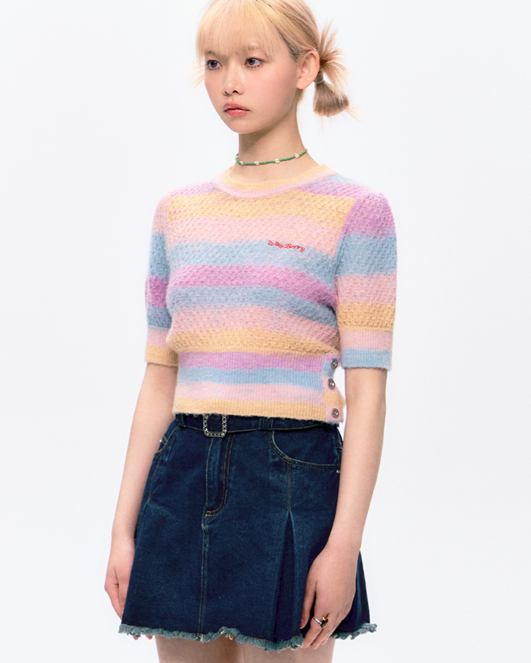 Contrast Color Short Knit WBL0003