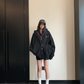 Labeled Button Double Zip Hoodie YLS1076
