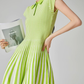 Green Striped Flare Mini Dress FER0081