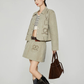 Retro Rope Embroidered Jacket / Mini Skirt FER0391