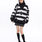 Striped Shaggy Knit Tops CCS0023